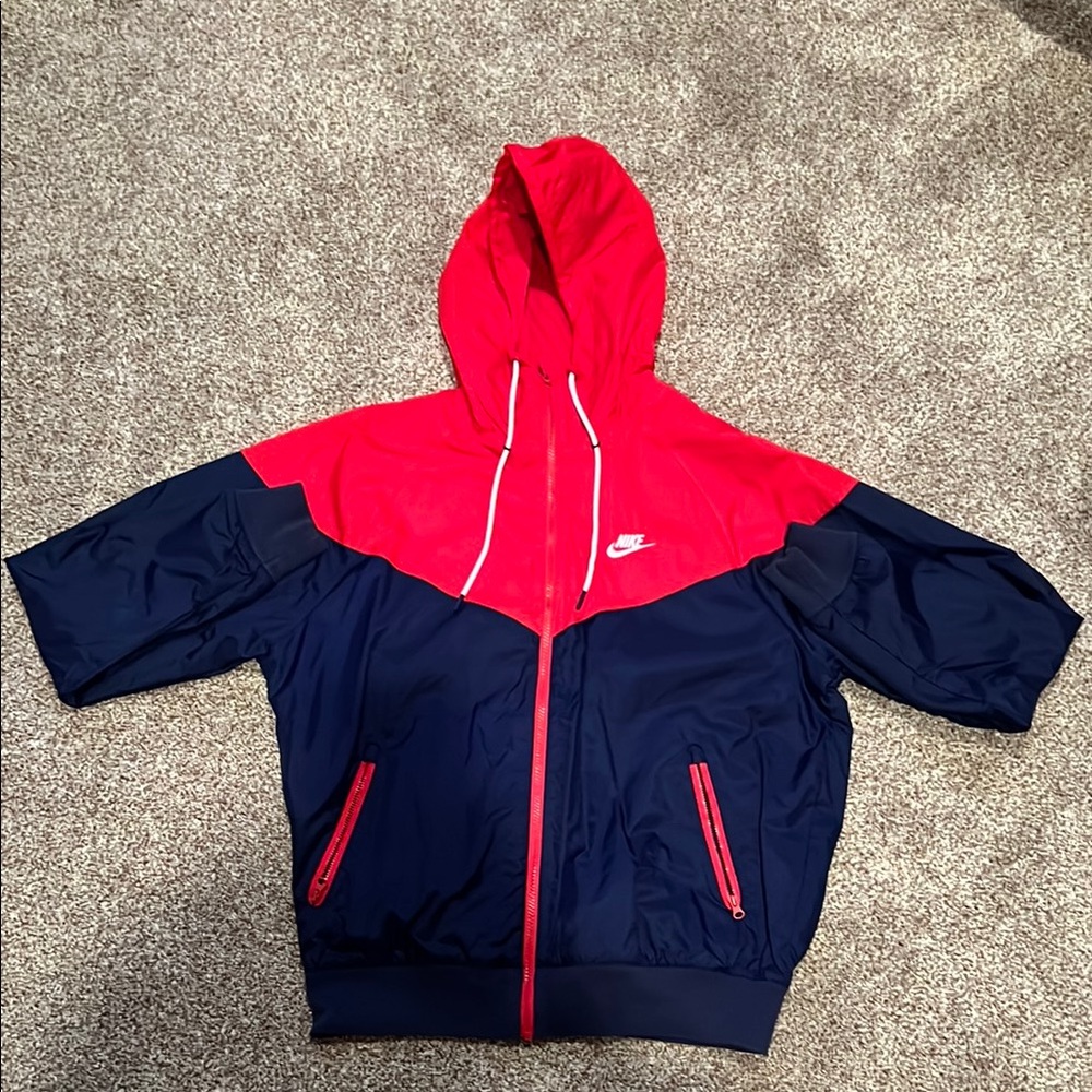 Nike Red and Blue Hooded Jacket